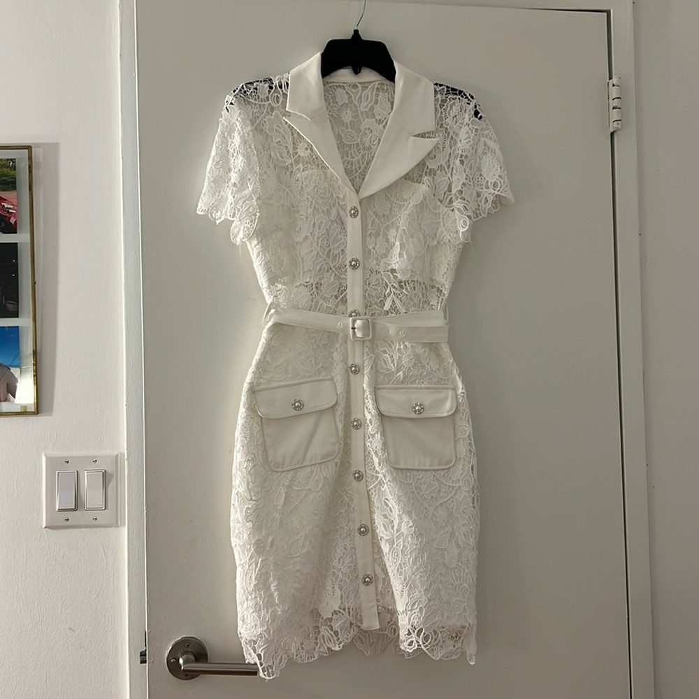 Never worn lace button white dress - bridal, wedding, engagement